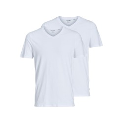 JACK & JONES Basic V-hals 2-Pak T-shirt - Hvid