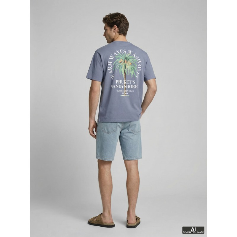 JJ REBEL Christian Kortærmet T-shirt - Folkestone Gray