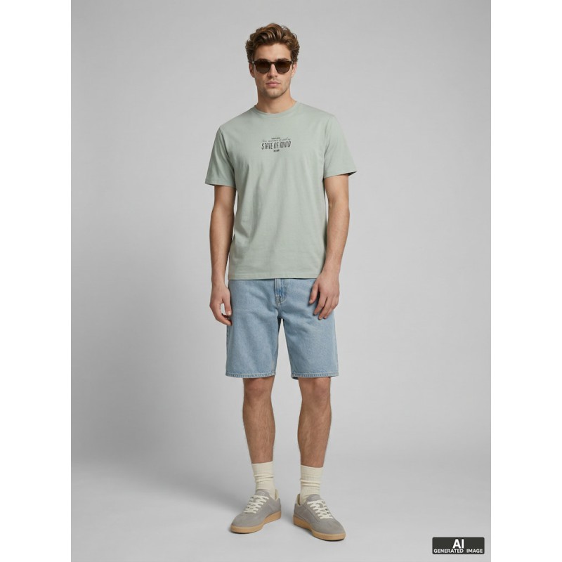 JJ REBEL Christian Kortærmet T-shirt - Aqua Gray