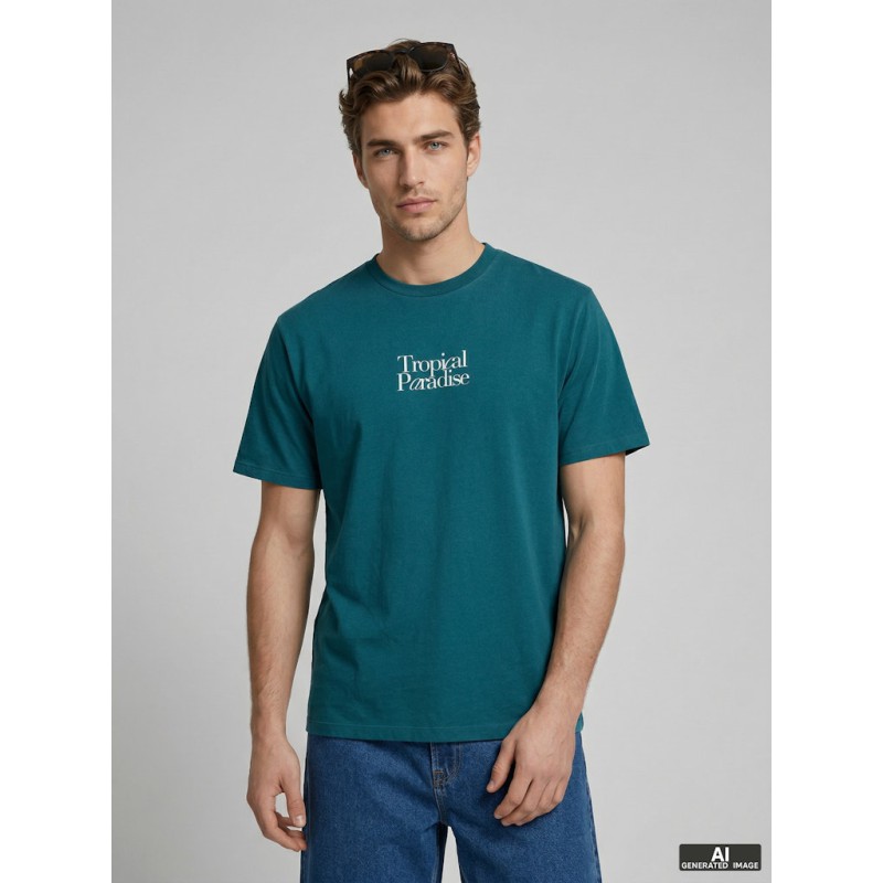 JJ REBEL Christian Kortærmet T-shirt - Mediterranea