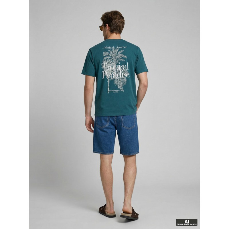 JJ REBEL Christian Kortærmet T-shirt - Mediterranea