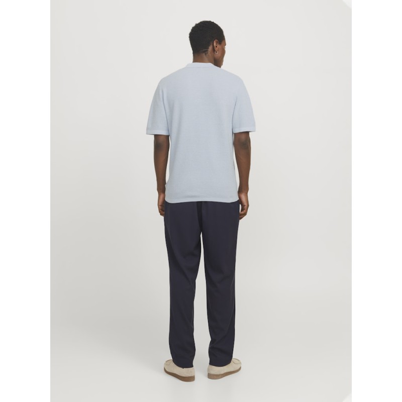 JACK & JONES George Kortærmet Strik Polo -  Chambray Blue