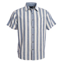 FINESMEKKER PLUS Tecopa Stribet Kortærmet Skjorte - Mid Blue