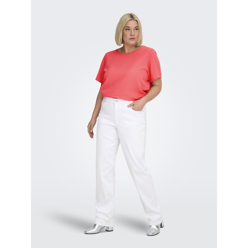 ONLY CARMAKOMA Willy Straight Jeans- White Denim