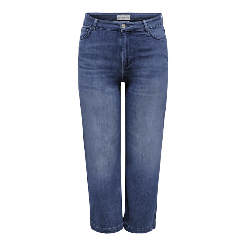 ONLY CARMAKOMA Willy Højtaljede Trekvart Jeans - Medium Blue Denim