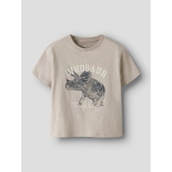 NAME IT MINI Feath Dino T-shirt - Chateau Gray