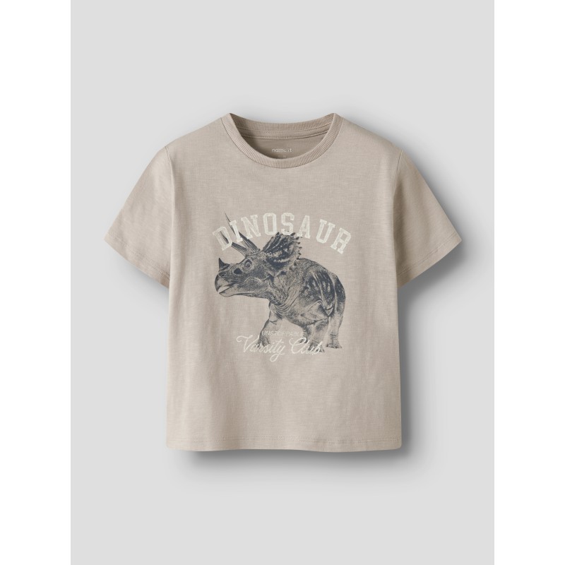 NAME IT MINI Feath Dino T-shirt - Chateau Gray