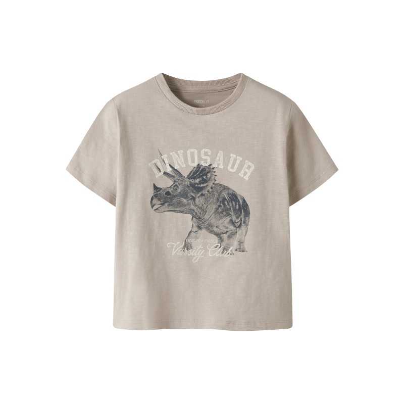 NAME IT MINI Feath Dino T-shirt - Chateau Gray