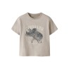 NAME IT MINI Feath Dino T-shirt - Chateau Gray