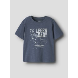 NAME IT MINI Feath Dino T-shirt - Vintage Indigo
