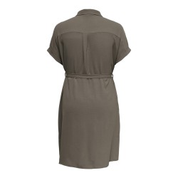 ONLY CARMAKOMA Metta Kortærmet Skjorte Kjole - Walnut