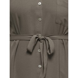 ONLY CARMAKOMA Metta Kortærmet Skjorte Kjole - Walnut