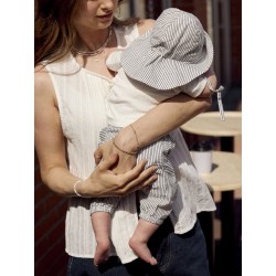 NAME IT BABY Far Stribet Hat - Cloud Dancer
