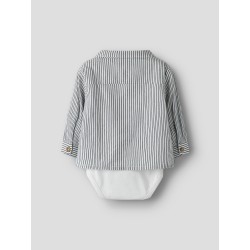 NAME IT BABY Far Stribet Blusebodystocking - Cloud Dancer