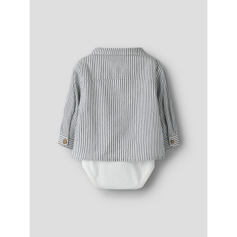 NAME IT BABY Far Stribet Blusebodystocking - Cloud Dancer