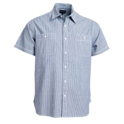 FINESMEKKER PLUS Tipton kortærmet skjorte - Mid Blue