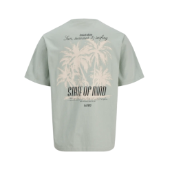 JJ REBEL Christian Kortærmet T-shirt - Aqua Gray