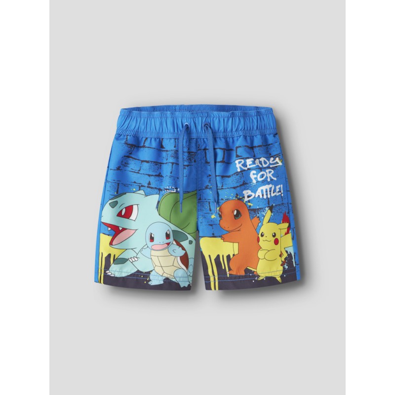 NAME IT Mini Meer Pokemon Lange Badeshorts - Electric Blue Lemona