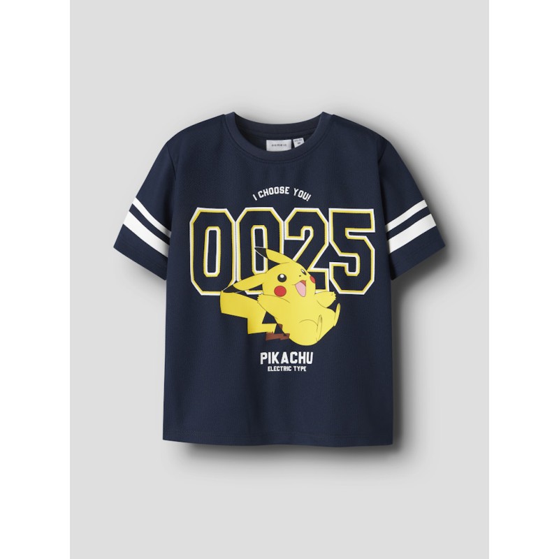 NAME IT MINI Mic Pokemon Kortærmet Polyester Top - Navy Blazer