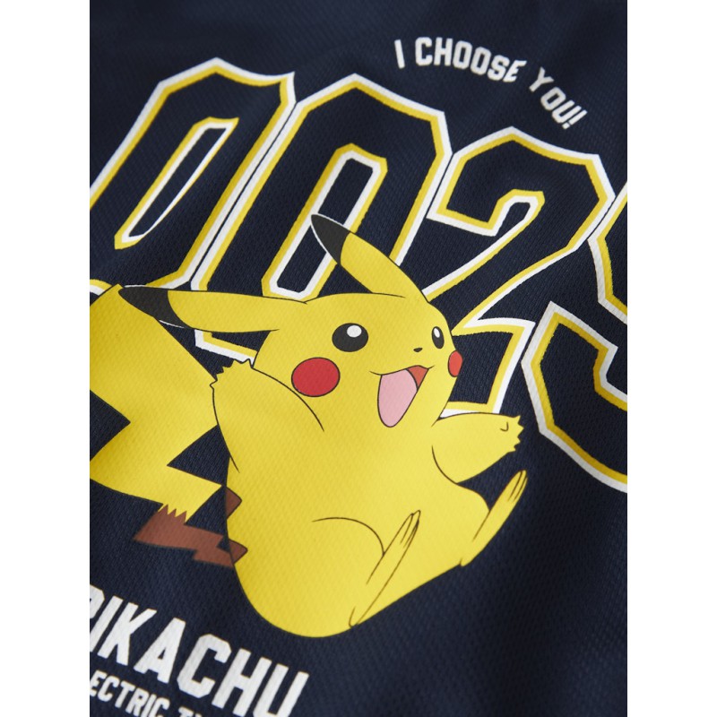 NAME IT Mini Mic Pokemon Kortærmet Poly Top - Navy Blazer