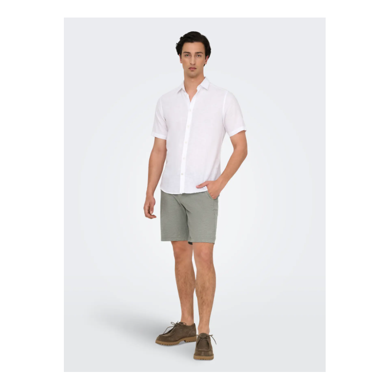 ONLY & SONS Mark 0011 Hør Shorts - Castor Gray