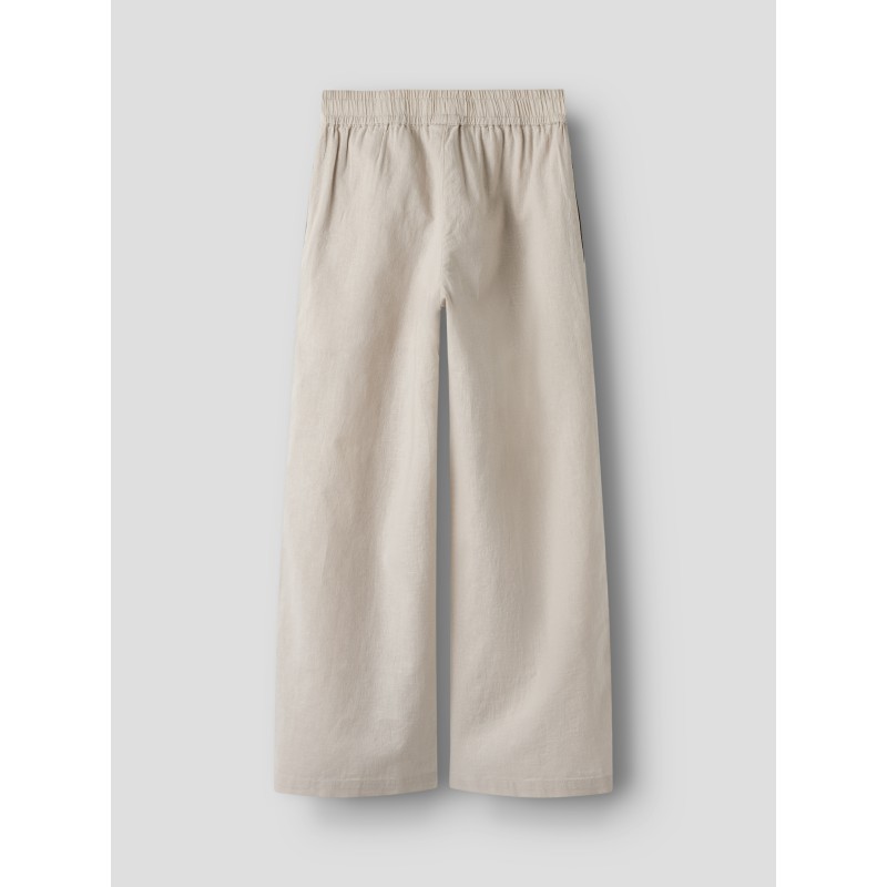 NAME IT KIDS Fa Brede Hør Bukser - Chateau Gray