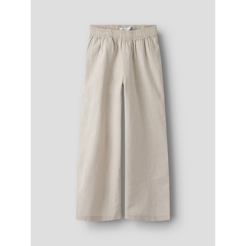 NAME IT KIDS Fa Brede Hør Bukser - Chateau Gray