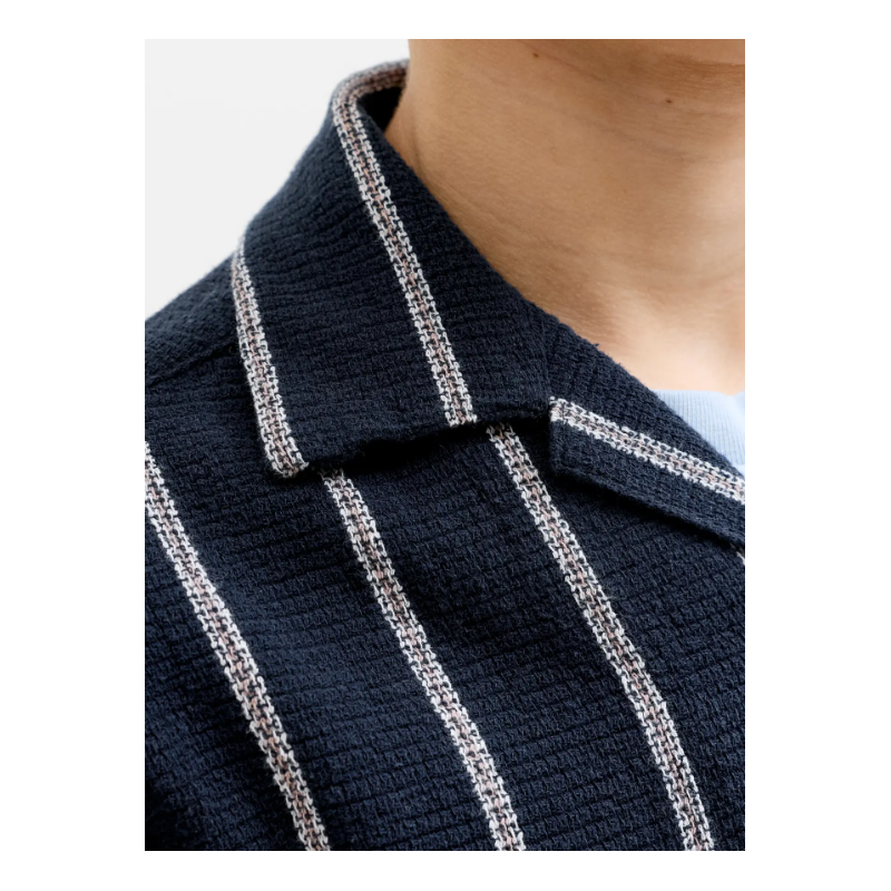 JACK & JONES JUNIOR Coba Stribet Resort Kortærmet Skjorte -  Sky Captain