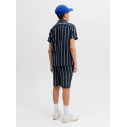JACK & JONES JUNIOR Coba Stribet Resort Kortærmet Skjorte -  Sky Captain