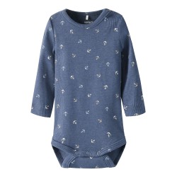 NAME IT BABY Anchor langærmet bodystocking - Vintage Indigo