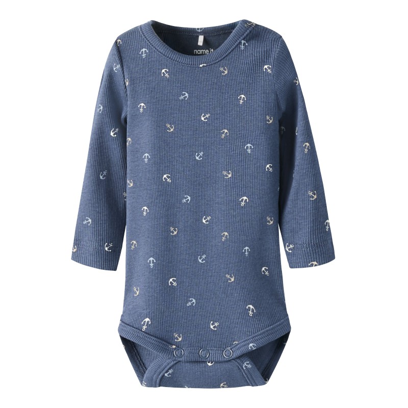 NAME IT BABY Anchor langærmet bodystocking - Vintage Indigo