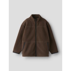 NAME IT Mini Bulin L/S Teddy Cardigan - Shopping Bag /Brun