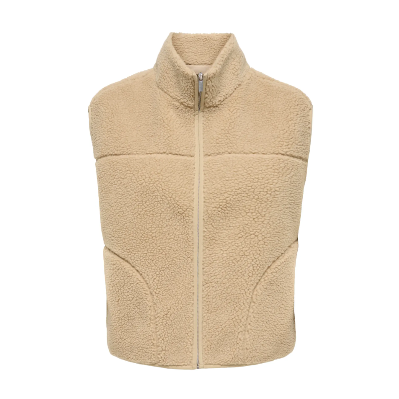 ONLY Baby Teddy High Zip Vest - Cornstalk