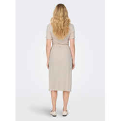 ONLY Siesta kortærmet hør kjole - Moonbeam