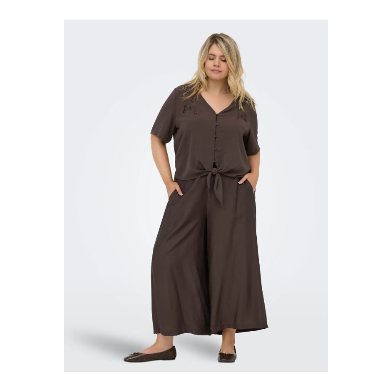 ONLY CARMAKOMA  Joanna Wide Bukser - Chocolate Martini