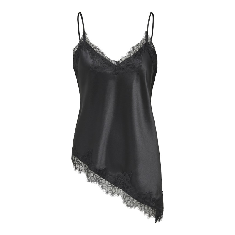 ONLY Bella Strop satin Blonde Top - Sort