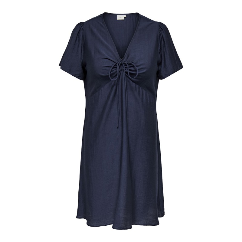 ONLY CARMAKOMA Cecilia kortærmet kjole - Navy Blazer