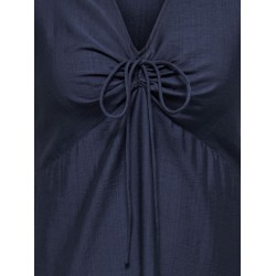 ONLY CARMAKOMA Cecilia kortærmet kjole - Navy Blazer