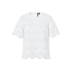 PIECES Vilde kortærmet blonde t-short - Bright white