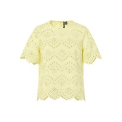 PIECES Vilde kortærmet blonde t-short - French vanilla