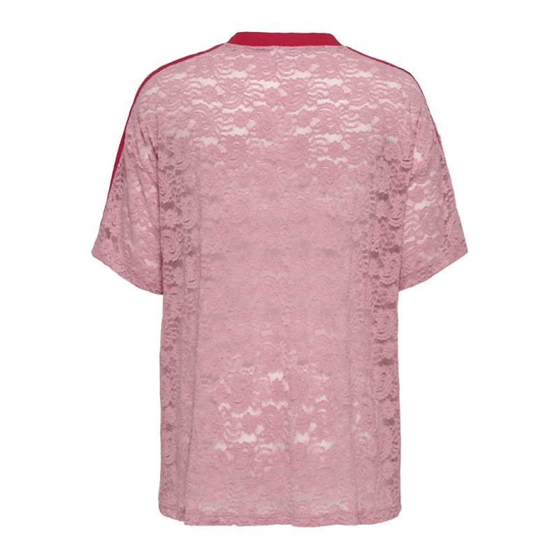 ONLY CARMAKOMA Kia kortærmet blonde t-shirt - Romance Rose