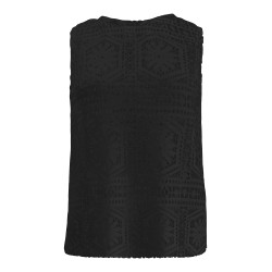 ONLY Lian Kortærmet blonde croptop - Black