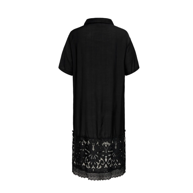 ONLY CARMAKOMA Elina Johanne kortærmet kjole - Black