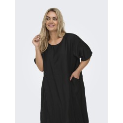 ONLY CARMAKOMA Johanna kortærmet kjole - Black