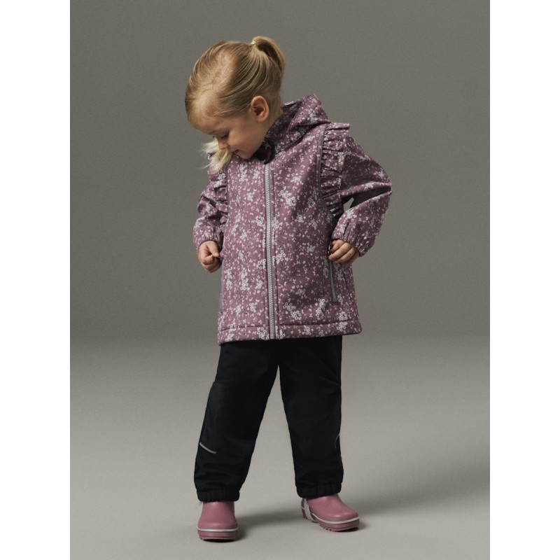 NAME IT MINI Alfa08 Sofshell Jakke - Grape Shake / Floral