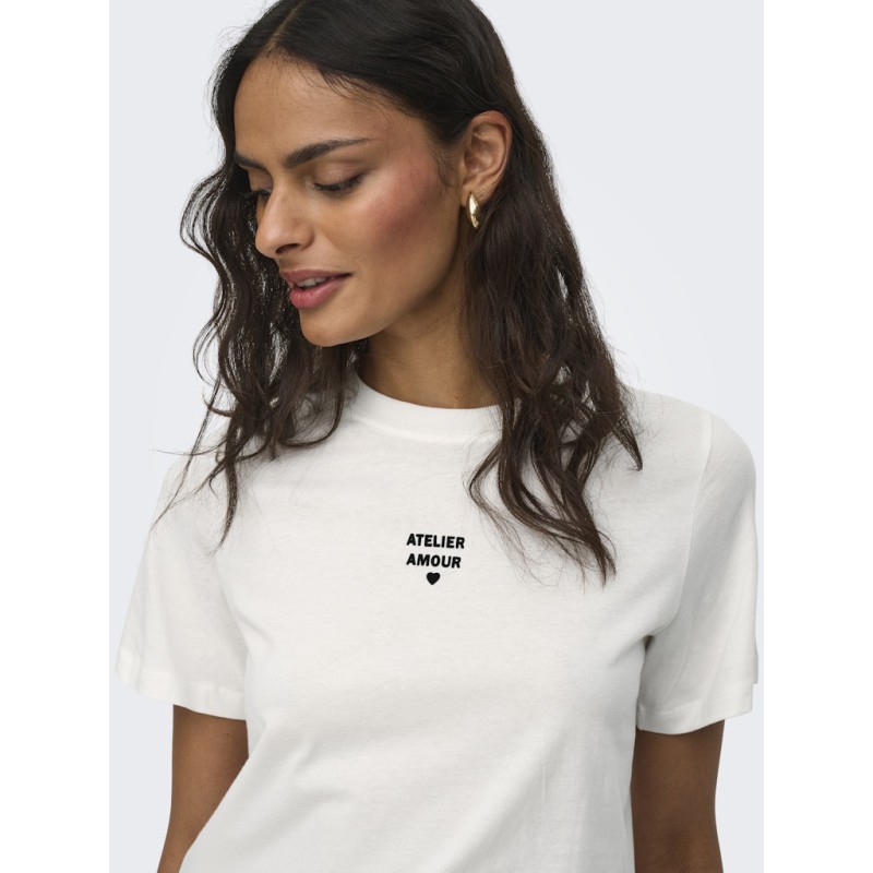 JDY May Pisa Kortærmet Print T-shirt - Cloud Dancer