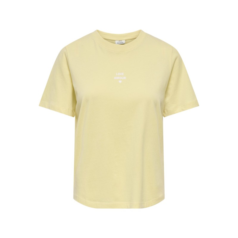 JDY May Pisa Kortærmet Print T-shirt - Double Cream