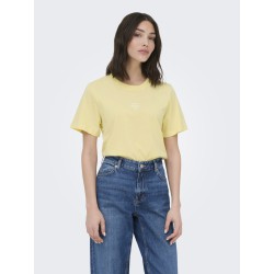 JDY May Pisa Kortærmet Print T-shirt - Double Cream