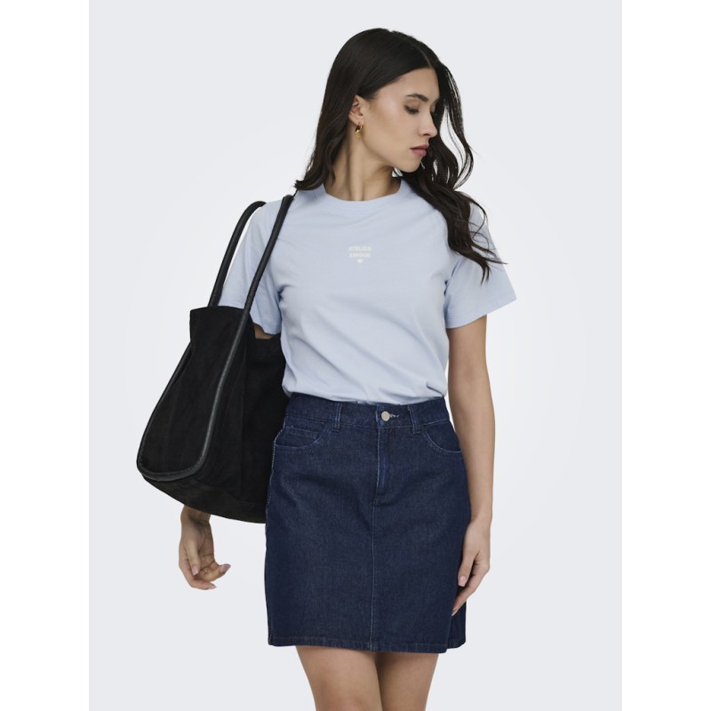 JDY May Pisa Kortærmet Print T-shirt - Kentucky Blue