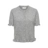 JDY Letty Kortærmet Flæse Strik Cardigan - Light Grey Melange